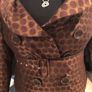 Insight Brown Polka Dot Blazer with Slit Sleeve